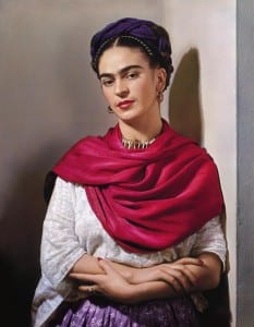 Frida with Magenta Rebozo, The Classic, 1939 by Nickolas Muray