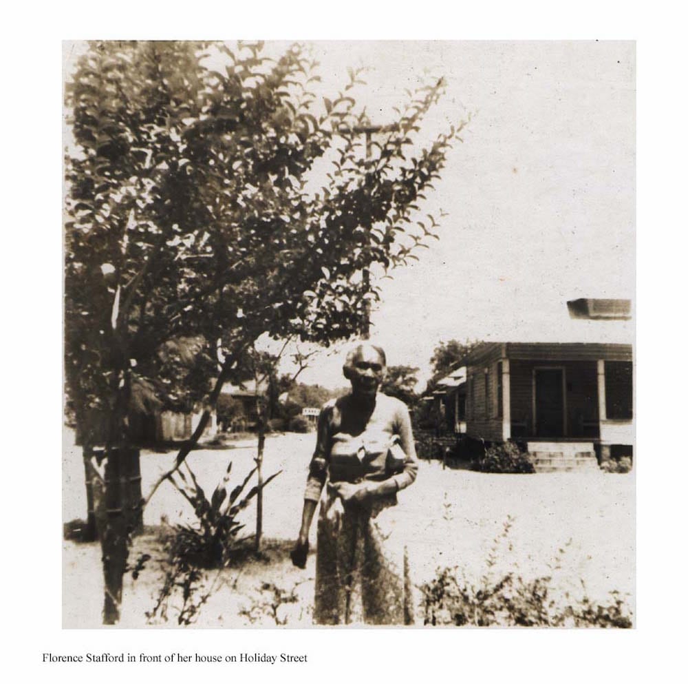 Florence Stafford in front of her house on Holiday Street, Valdosta, Georgia, date unknown