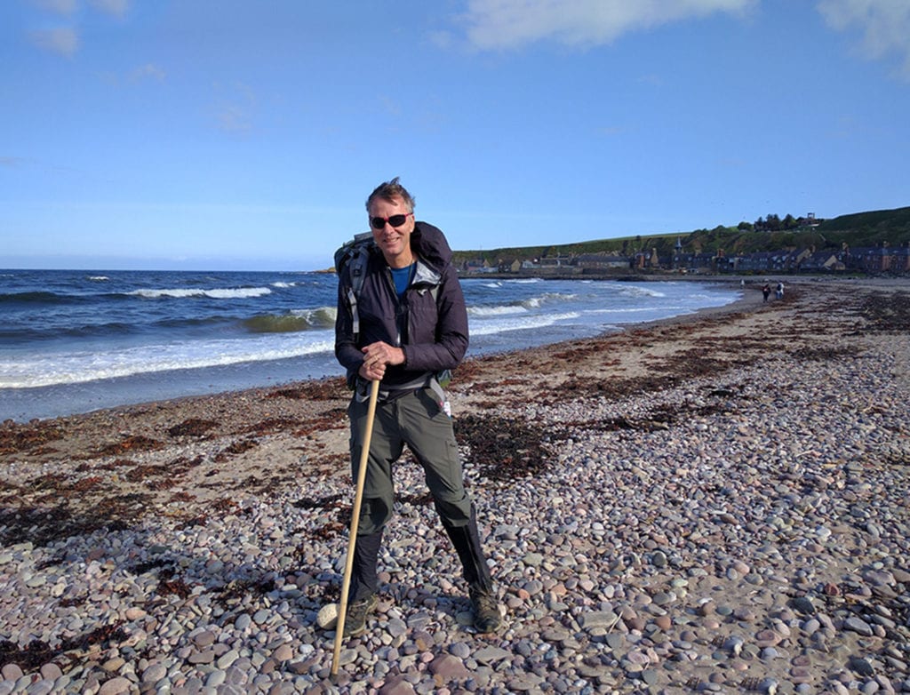 The North Sea. Stonehaven, Scotland. Done. 202 miles. The plan was to strip to the waist and walk in but it was in the 40s and a nasty wind was blowing so I relented. I'm certain that some of the Scots I'd met along the way would think nothing of it. On my way to the surf, I stumbled on the rocks and almost snapped my ankle. It was the closest I would come to not finishing the hike.